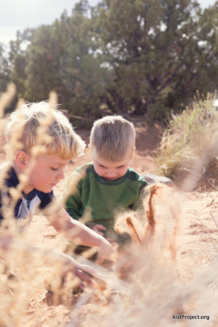 kids in sand