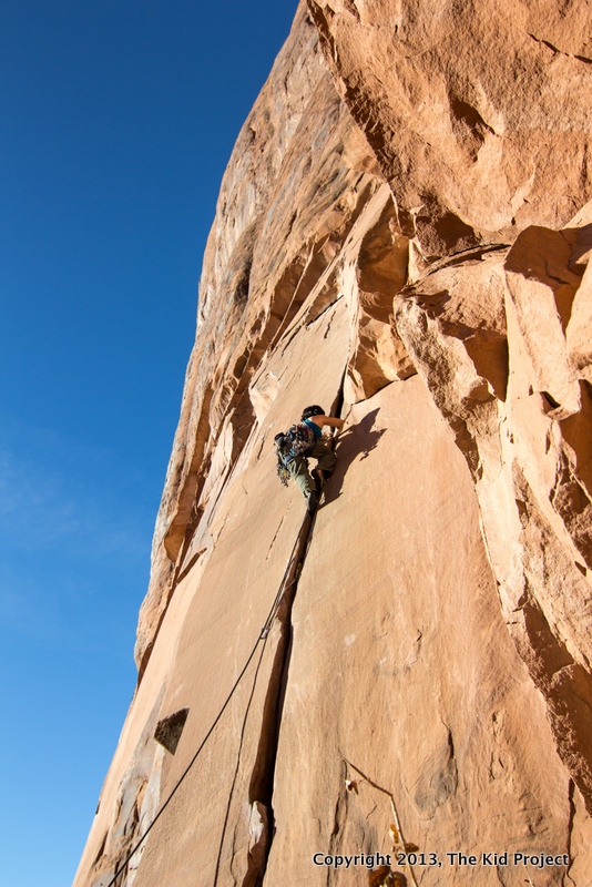 Flakes of Wrath, climbing Moab UT