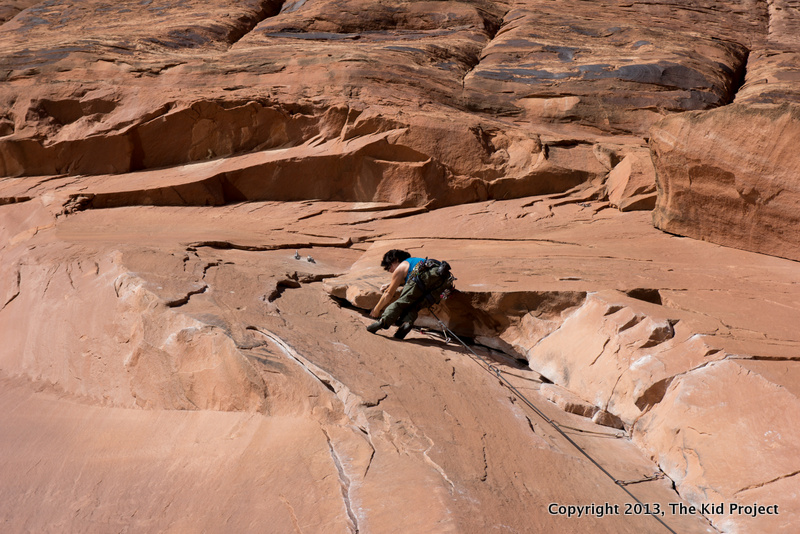 Flakes of Wrath, climbing Moab UT