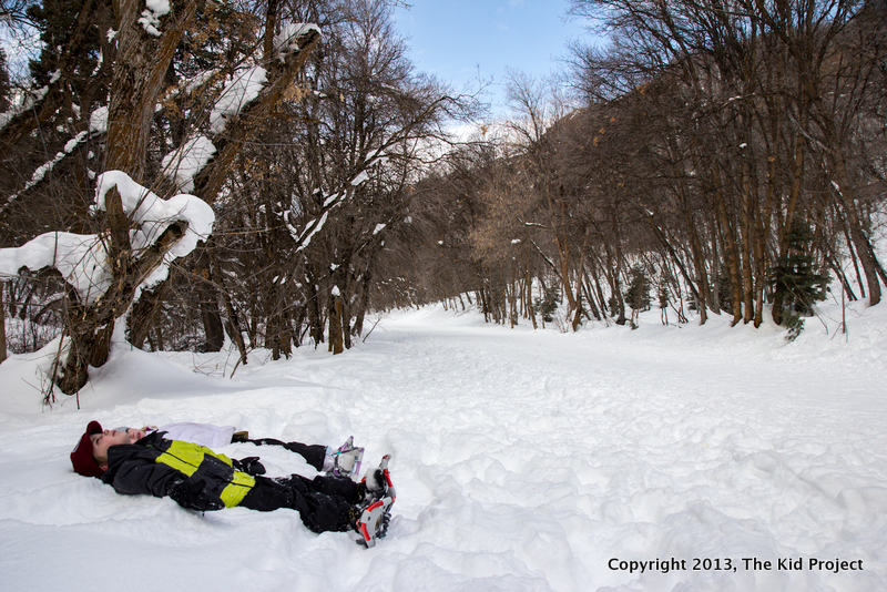snow fun, snowshoeing with kids