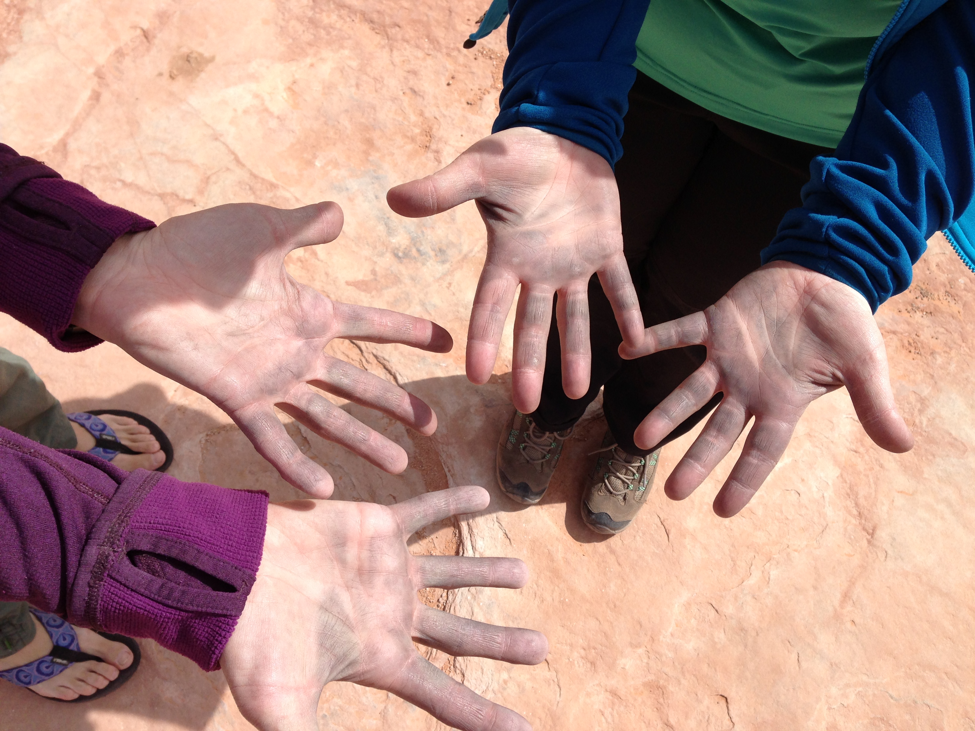 dirty climbing hands