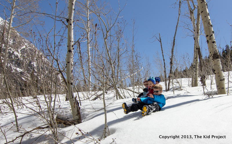sledding and snow play, utah 