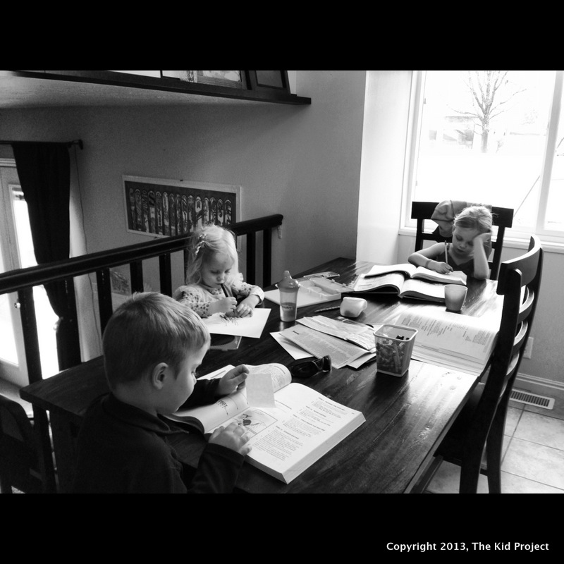 homeschooling at table