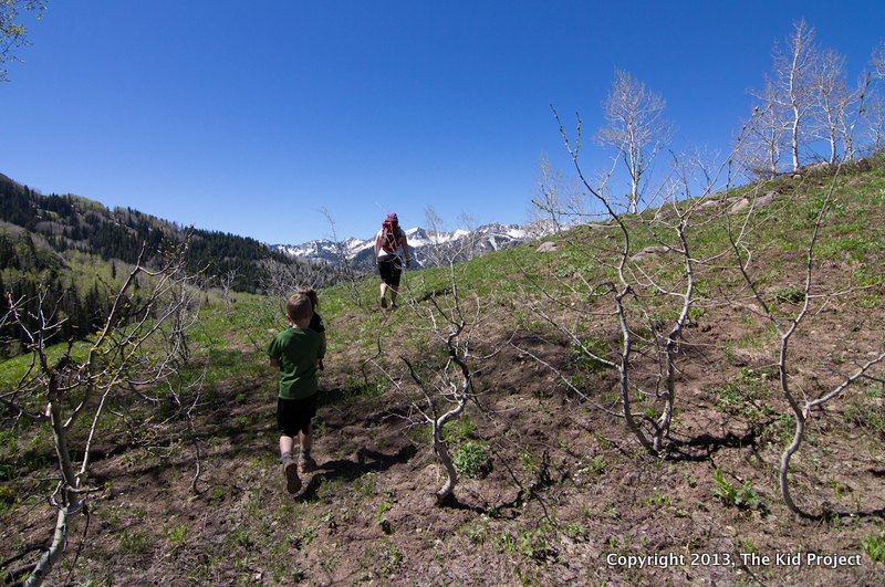 Hiking to overlook Willow Lake and Wasatch