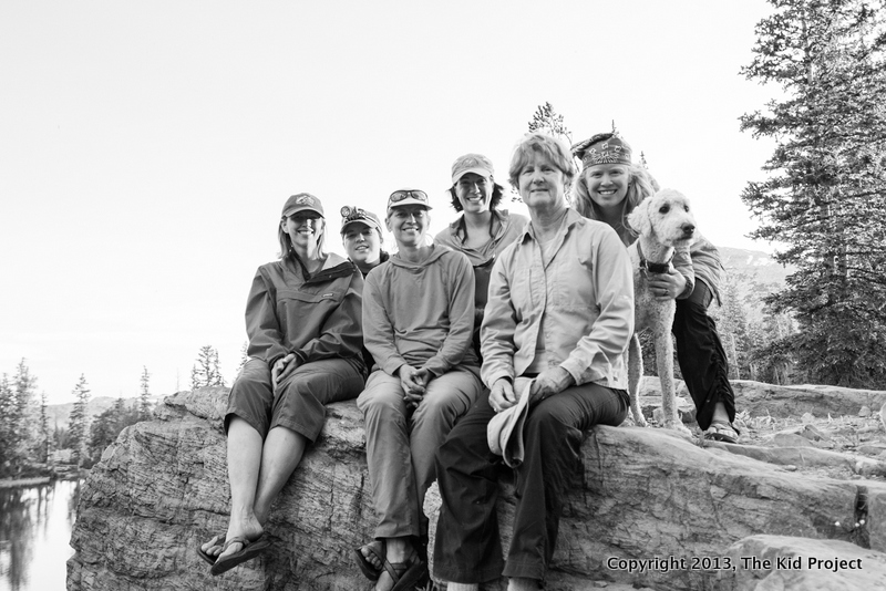 group of women backpacking