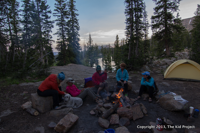 campfire, campsite at Twin Lakes, Uintas