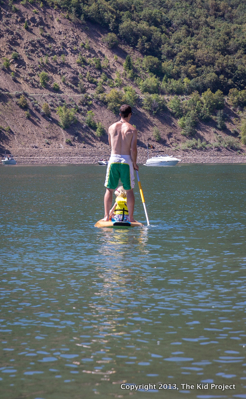 Toddler on paddleboard, SUP
