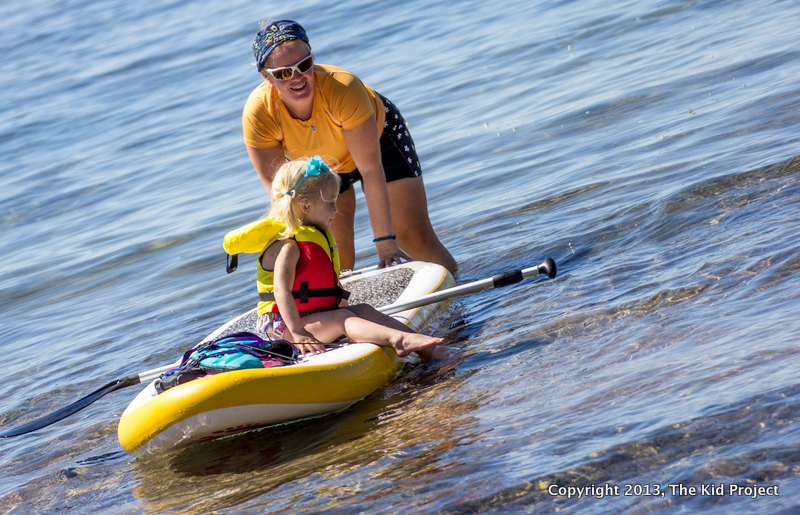 Paddleboarding with toddler