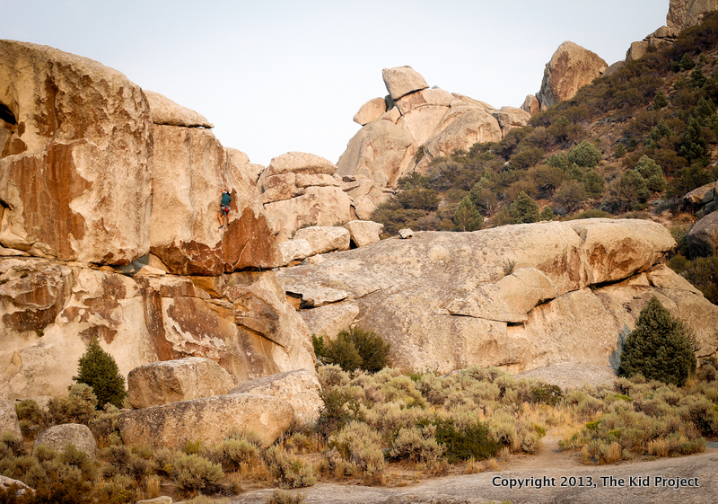 Climber near Twin Sisters at sunset