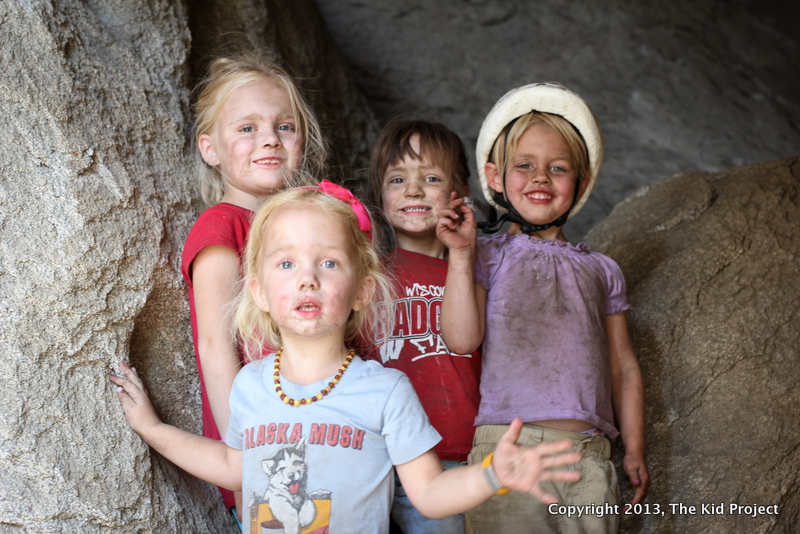 dirty kids playing outside