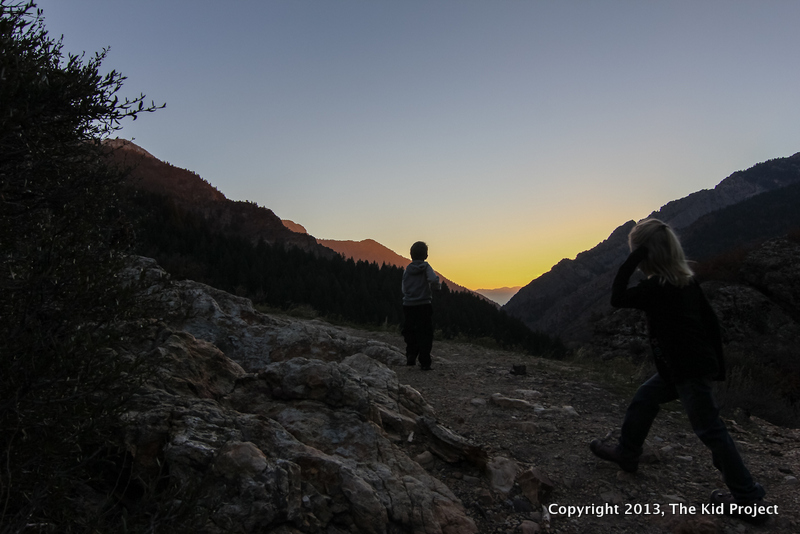 Hiking into the sunset, Big Cottonwood Canyon, UT