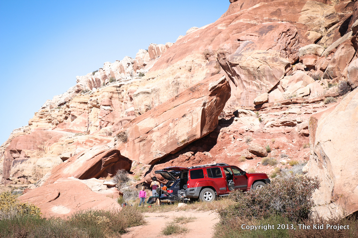 base of sunshine wall, camping BLM land