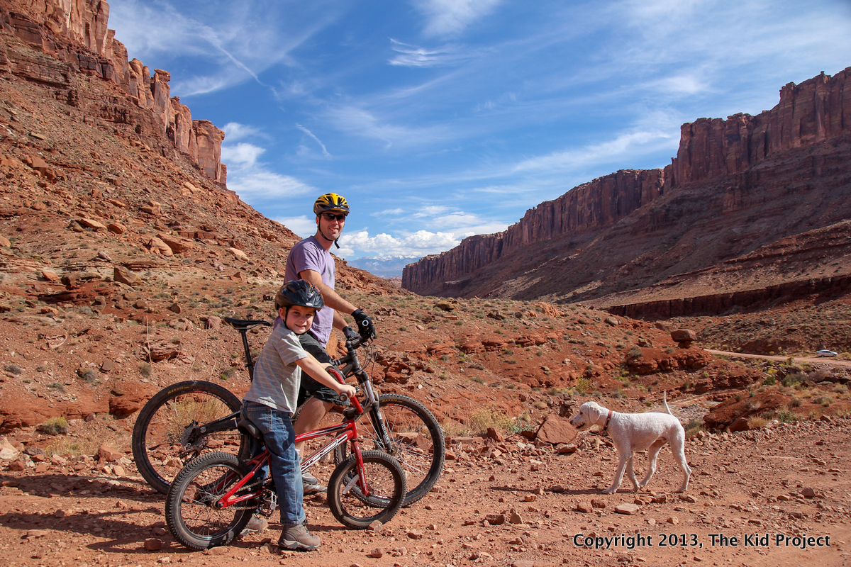 faher and son bike ride in Moab, UT