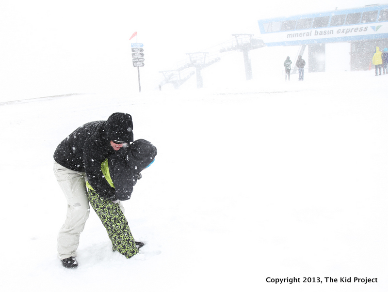 wresting your boys in the snow