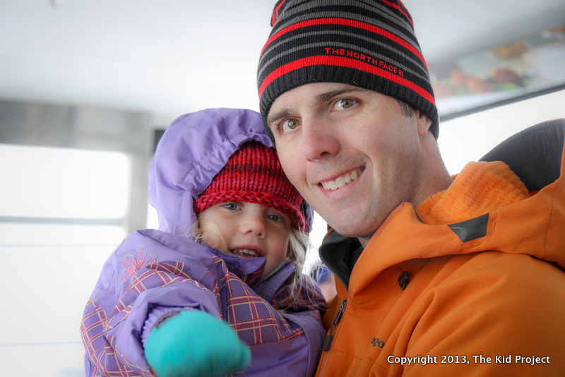 Dad and daughter on a tram ride