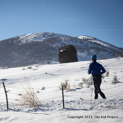 Winter running near park city