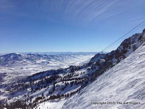 Looking down off Allen Peak at the Mount Allen tram