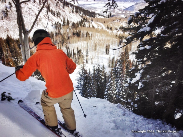 Skiing off Ninety Nine 90