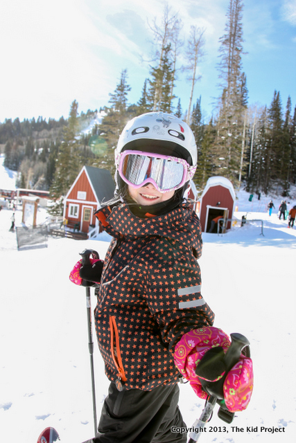 Young girl skiing