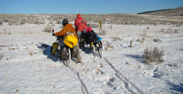 biking in snow