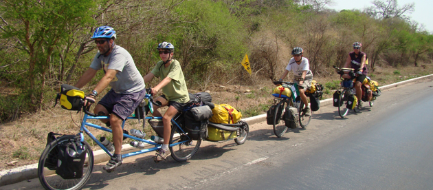 family on bikes in bolivia