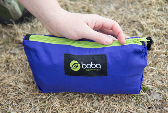 BobaAir folded into small pouch