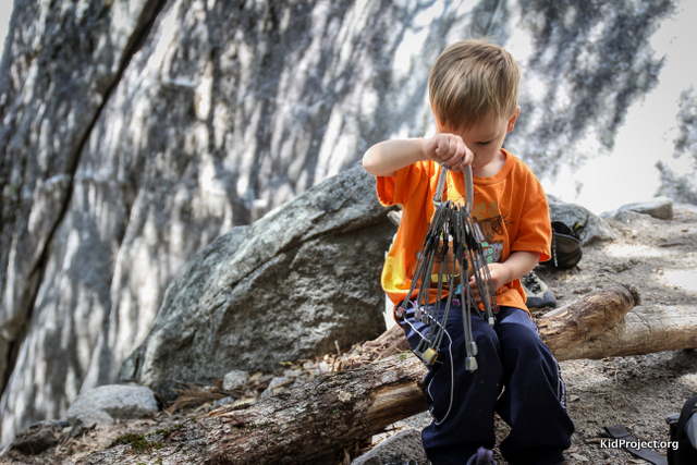 Boy at Climbing crag
