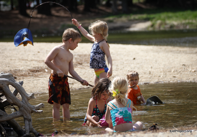 Playing in the Merced River, Yosemite