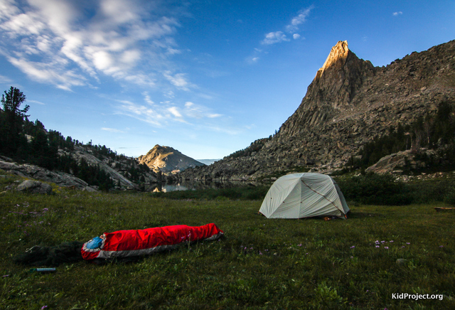 Camping at North Lake, backing Wind River Range