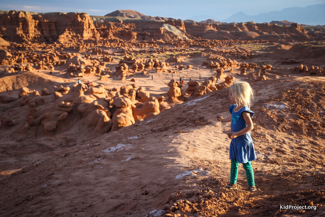 Overlooking Goblin Valley at sunset