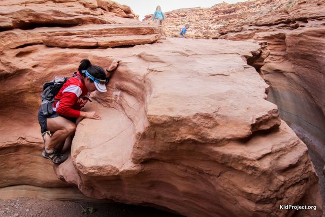 Scambling in Little Wild Horse Canyon, UT