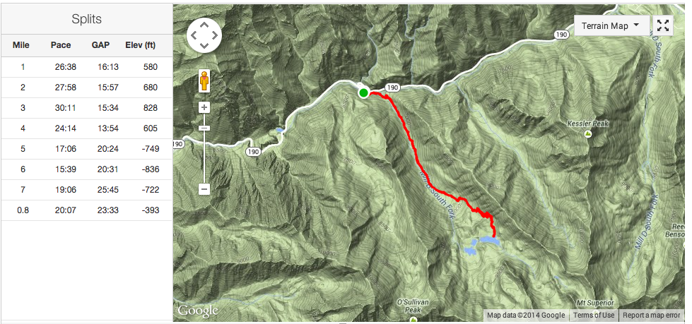 Trail map and GPS track for Lake Blanche