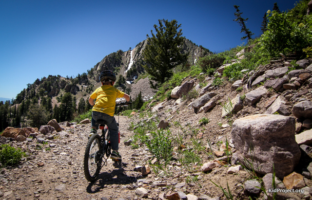 My son further explored his love of mountain biking with dad right behind him.