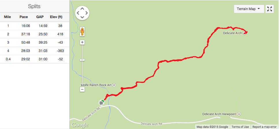 GPS map for Delicate Arch