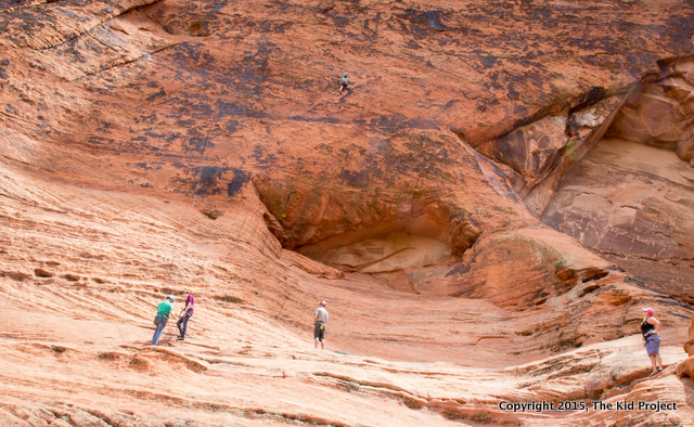Hanging out at Circus Wall, kid friendly crags