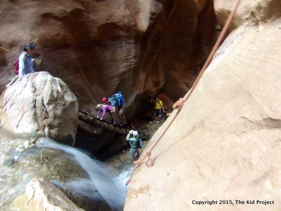 Kanarra Creek Slot Canyon log ladder