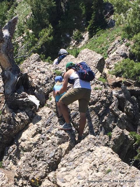 Scrambling with kids, Mount Raymond