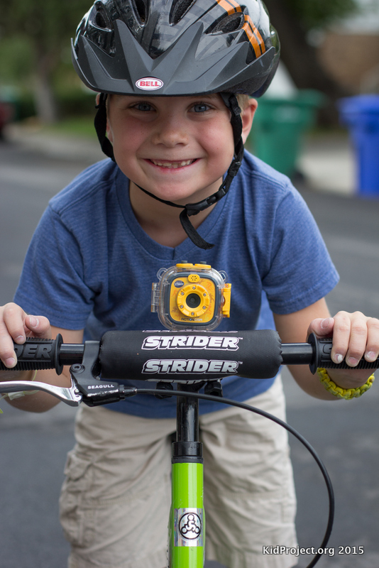 VTech Action Camera for kids, on bike mount