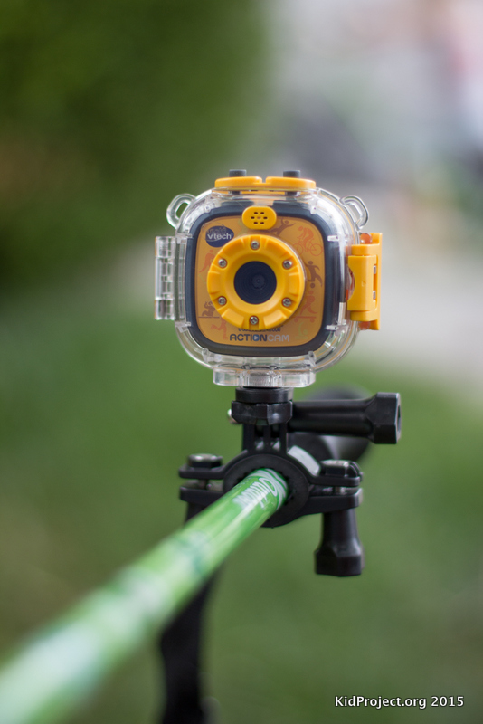 VTech action camera for kids, pole mount