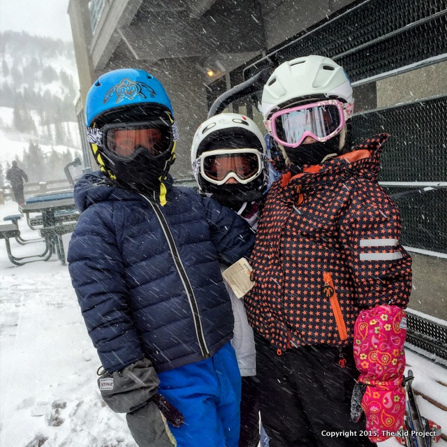 First day of skiing with kids