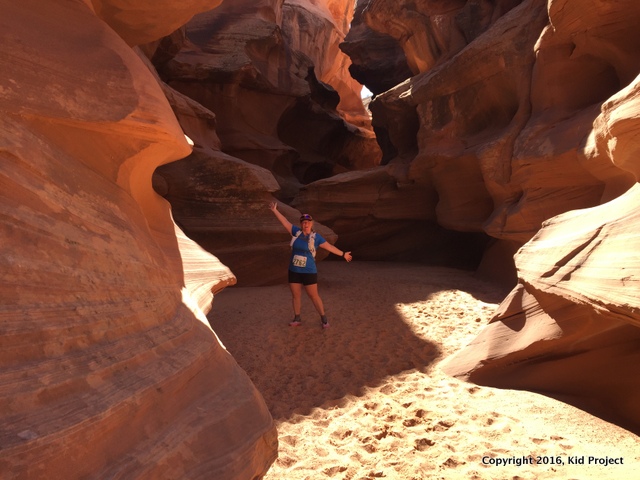 Entering one of my favorite parts of the slot canyon, I didn't even mind the sand!