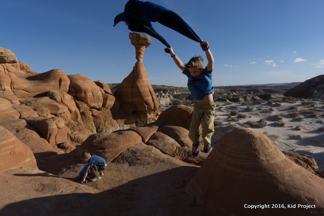 Playing near Rimrock Toadstool