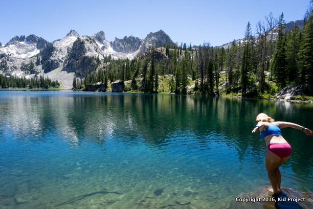 jumping in ALice LAke, Idaho