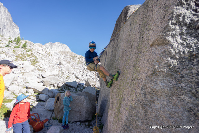Playing on the rocks in the Bugaboos