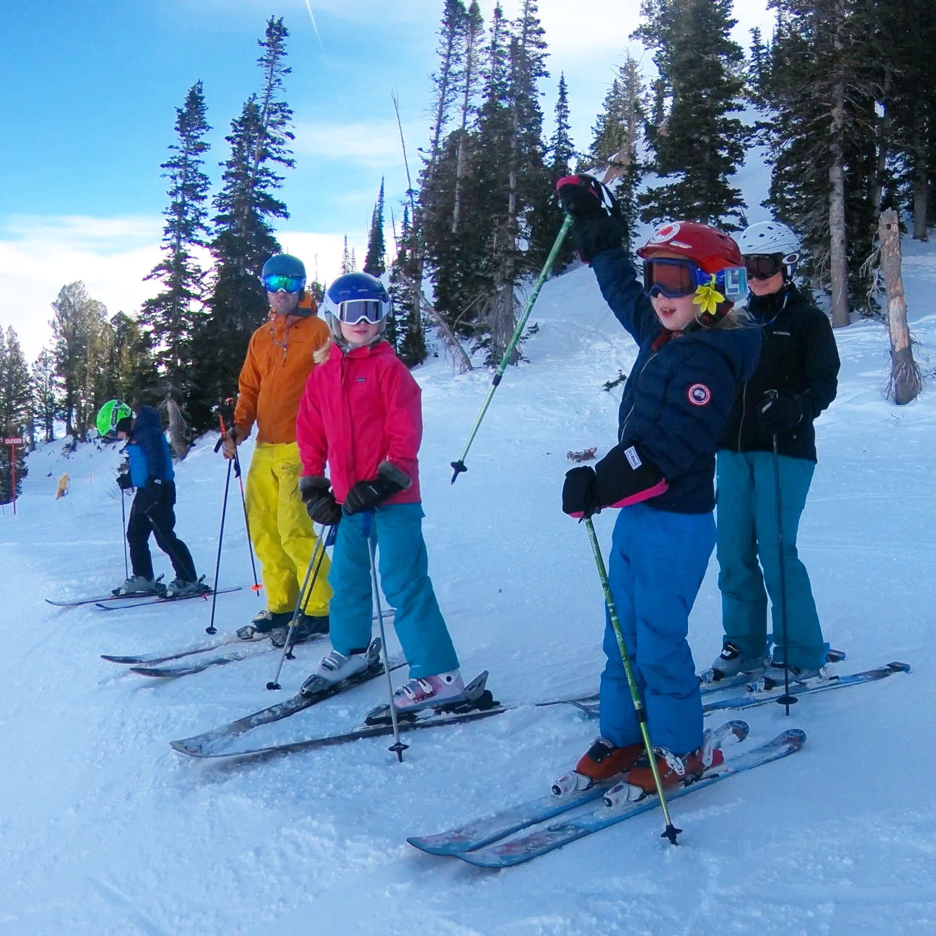 cell phone and kids, ski