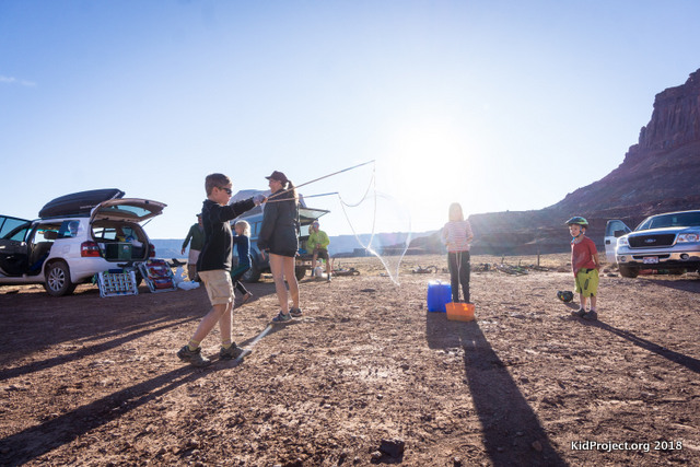 kids camping in Canyonlands White Rim