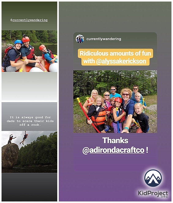 family rafting in the Adirondacks