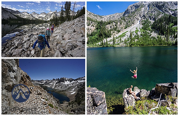 Family backpacking in Sawtooth Mtns, Idaho